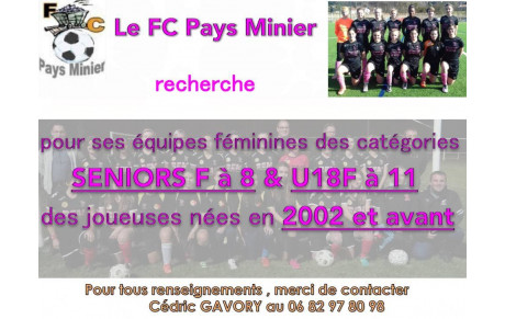 RECHERCHE JOUEUSES U18F ET SENIORS F...