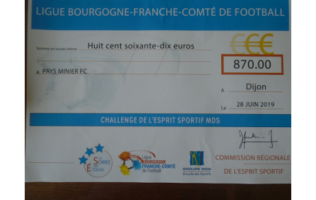 RECOMPENSE POUR LE FC PAYS MINIER...