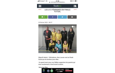 FUTSAL U11F, DROIT DE REPONSE...